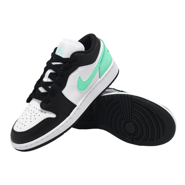 Air Jordan 1 Low GS White / Black / Green Glow - Image 7