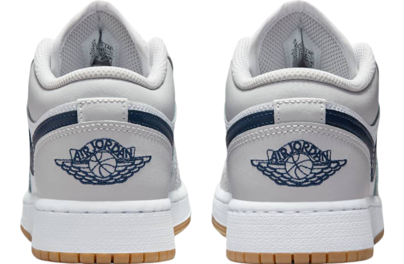 Air Jordan 1 Low GS White / Midnight Navy / Grey - Image 3