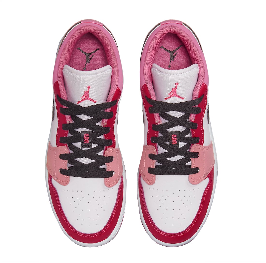 Air Jordan 1 Low GS White Pink Red - Image 3