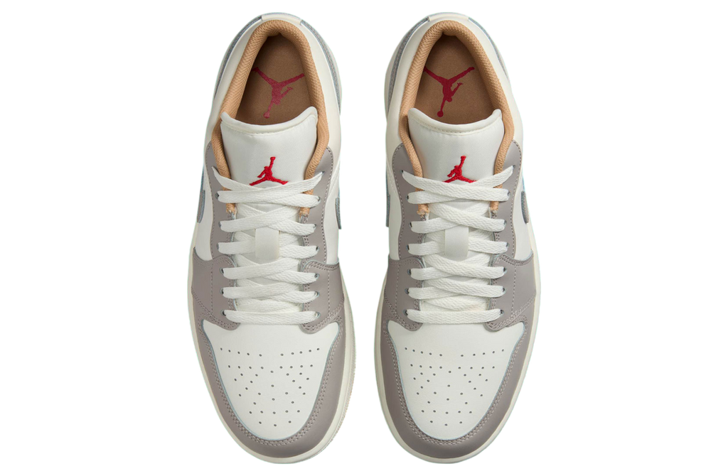 Air Jordan 1 Low Sail / Fire Red - Image 3
