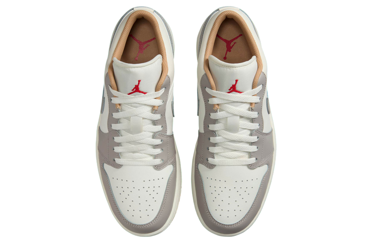 Air Jordan 1 Low Sail / Fire Red - Image 3
