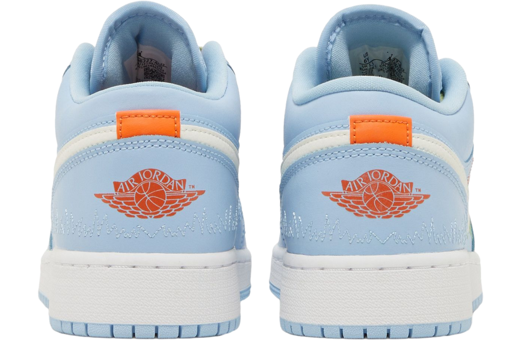 Air Jordan 1 Low SE GS Blue Stitch - Image 4