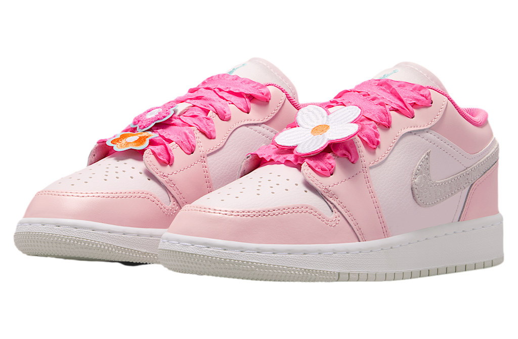 Air Jordan 1 Low SE GS Pink Bloom / Pearl Pink - Image 5