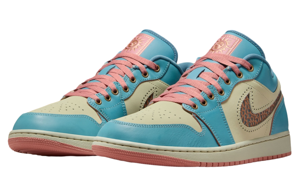 Air Jordan 1 Low Somos Eternos Denim Turquoise / Red Stardust - Image 2
