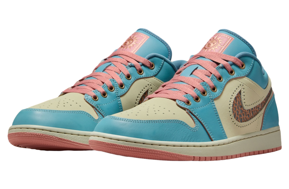 Air Jordan 1 Low Somos Eternos Denim Turquoise / Red Stardust - Image 2