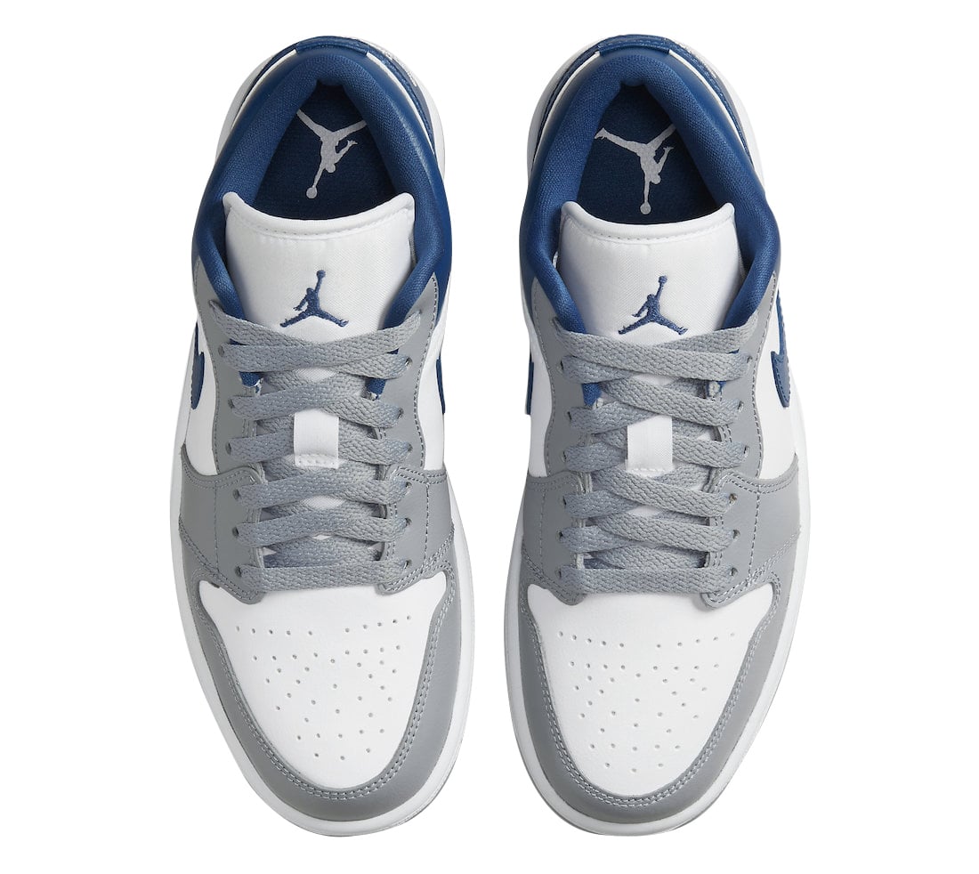 Air Jordan 1 Low White Grey Blue - Image 4