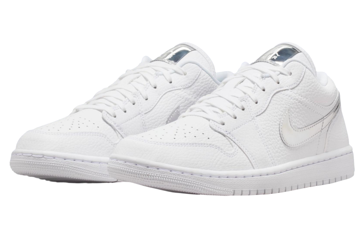 Air Jordan 1 Low White / Metallic Silver - Image 2