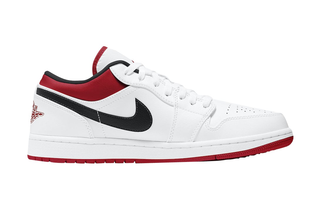 Air Jordan 1 Low White University Red Black - Image 2