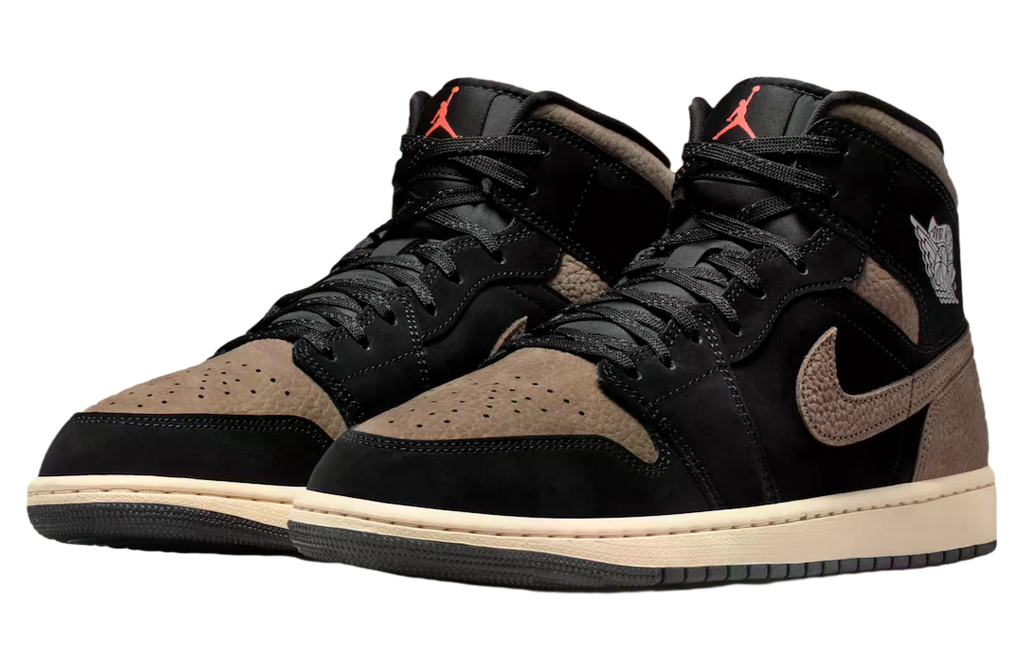 Air Jordan 1 Mid Black / Light Wild Mango - Image 2