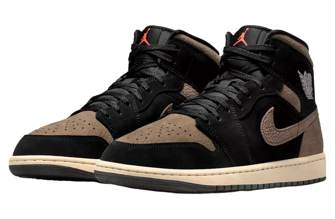 Air Jordan 1 Mid Black / Light Wild Mango - Image 2