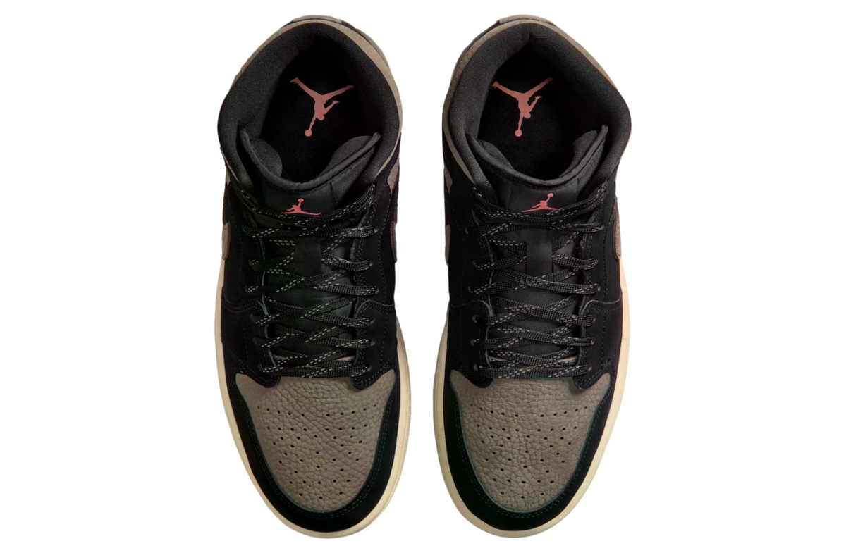Air Jordan 1 Mid Black / Light Wild Mango - Image 4