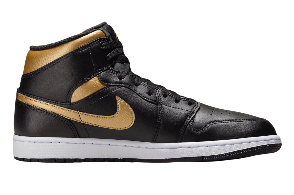 Air Jordan 1 Mid Black Metallic Gold - Image 3