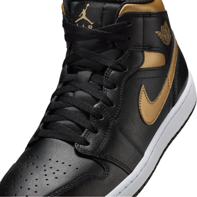 Air Jordan 1 Mid Black Metallic Gold - Image 7