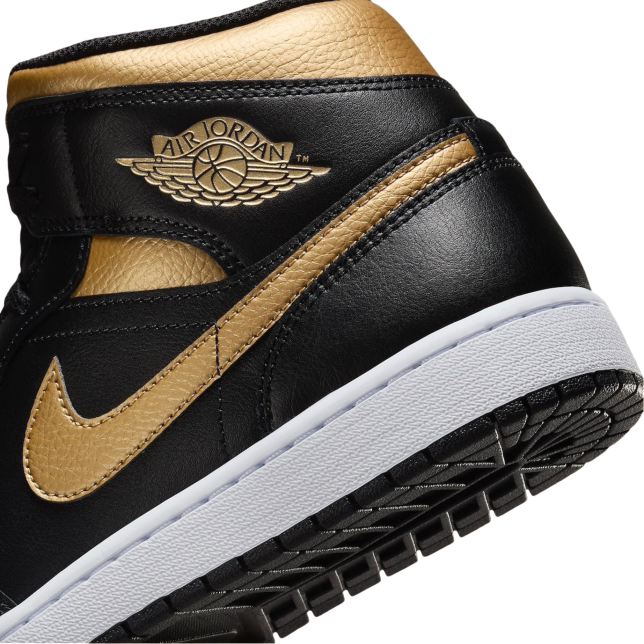 Air Jordan 1 Mid Black Metallic Gold - Image 8