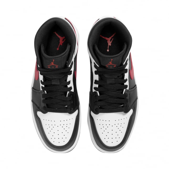 Air Jordan 1 Mid Black White Chile Red - Image 4