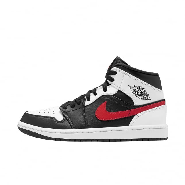 Air Jordan 1 Mid Black White Chile Red - Image 6