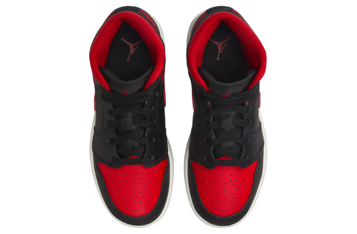 Air Jordan 1 Mid Bred Black / Red - Image 3