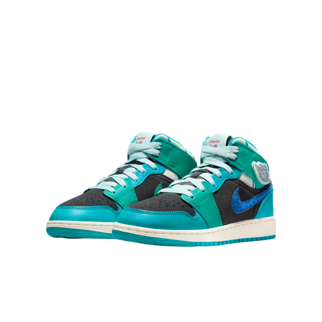 Air Jordan 1 Mid GS Anthracite / Aquatone - Image 8