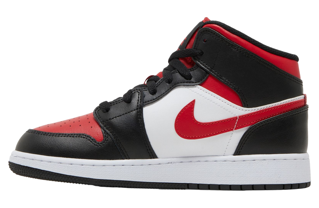 Air Jordan 1 Mid GS Black Fire Red - Image 2
