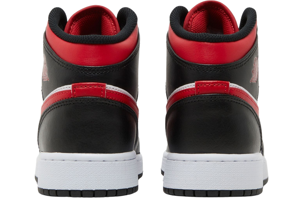 Air Jordan 1 Mid GS Black Fire Red - Image 4