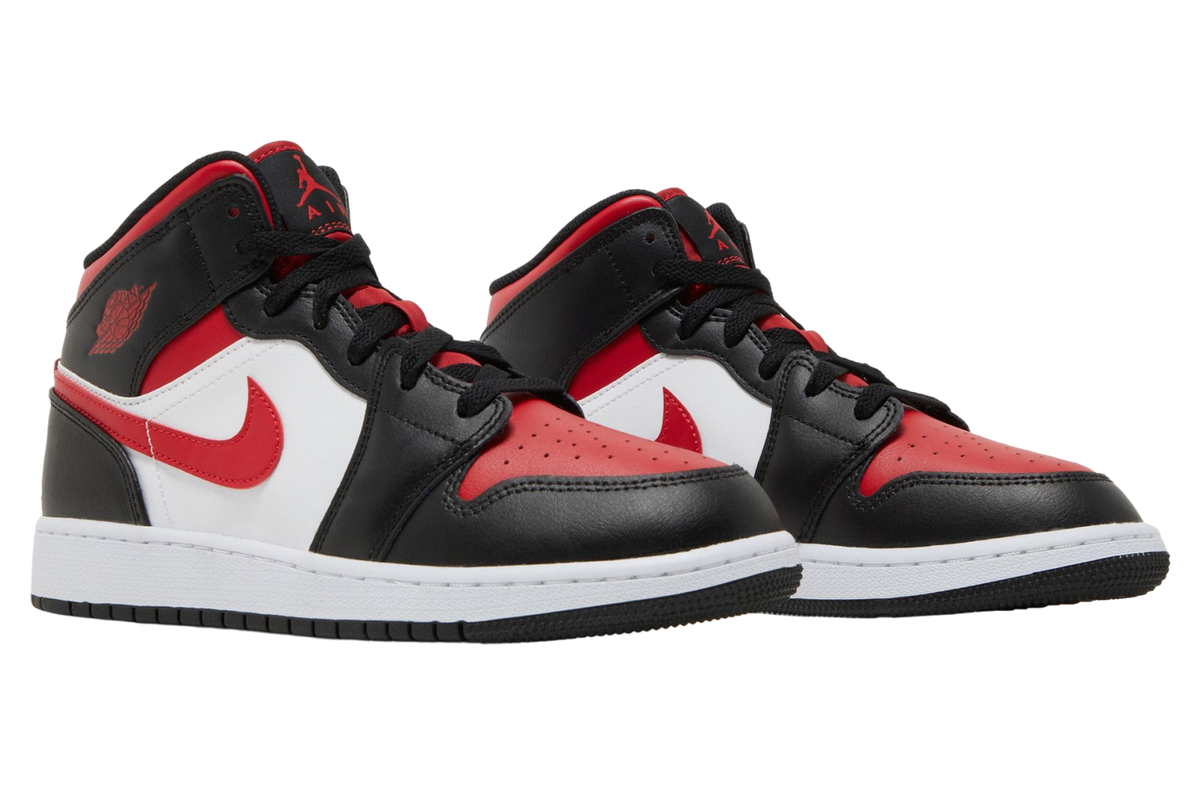 Air Jordan 1 Mid GS Black Fire Red - Image 5