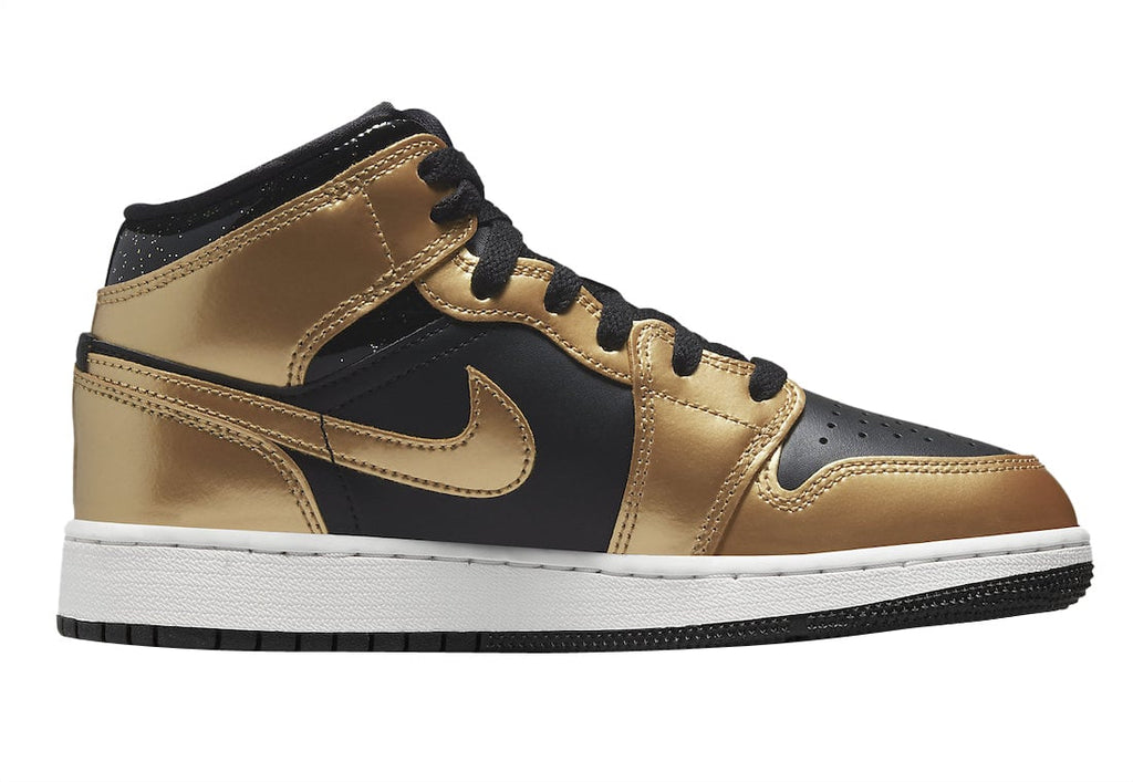 Air Jordan 1 Mid GS Black Metallic Gold - Image 3