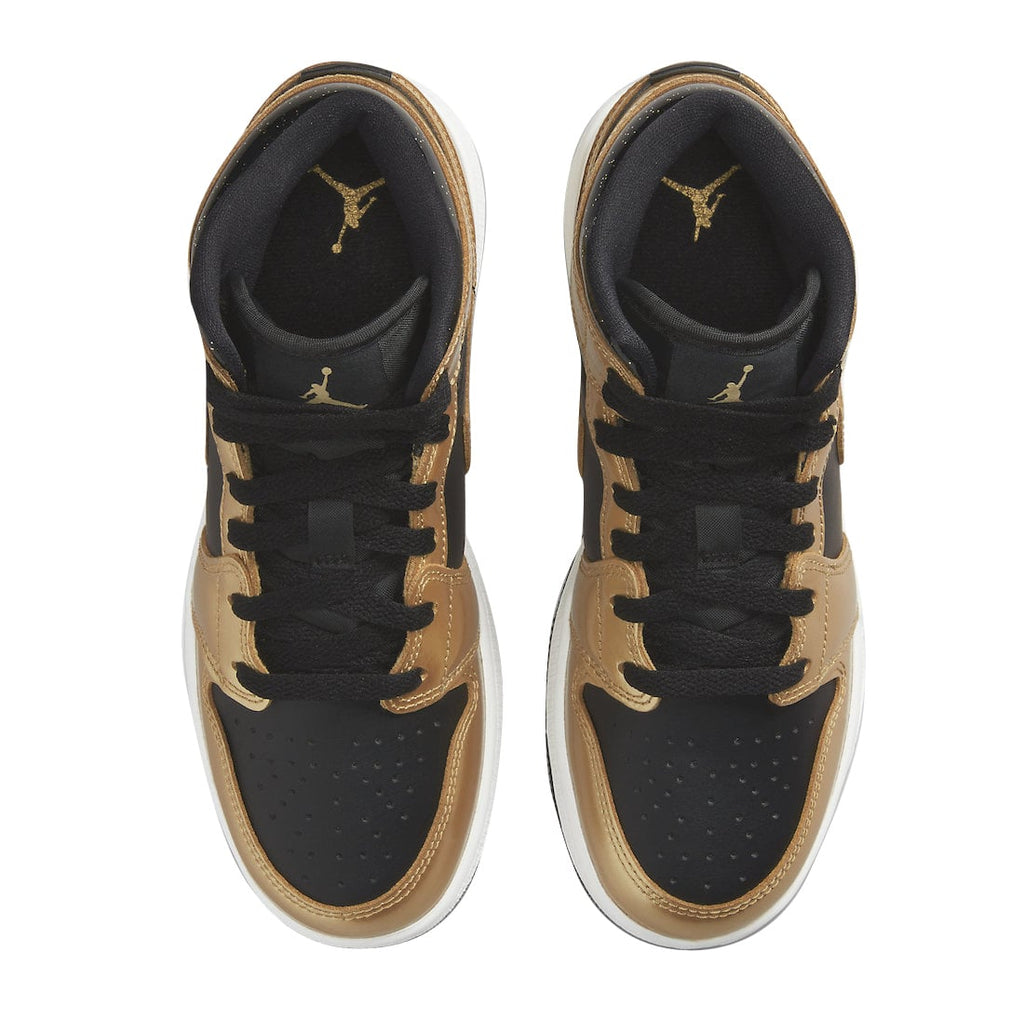 Air Jordan 1 Mid GS Black Metallic Gold - Image 4