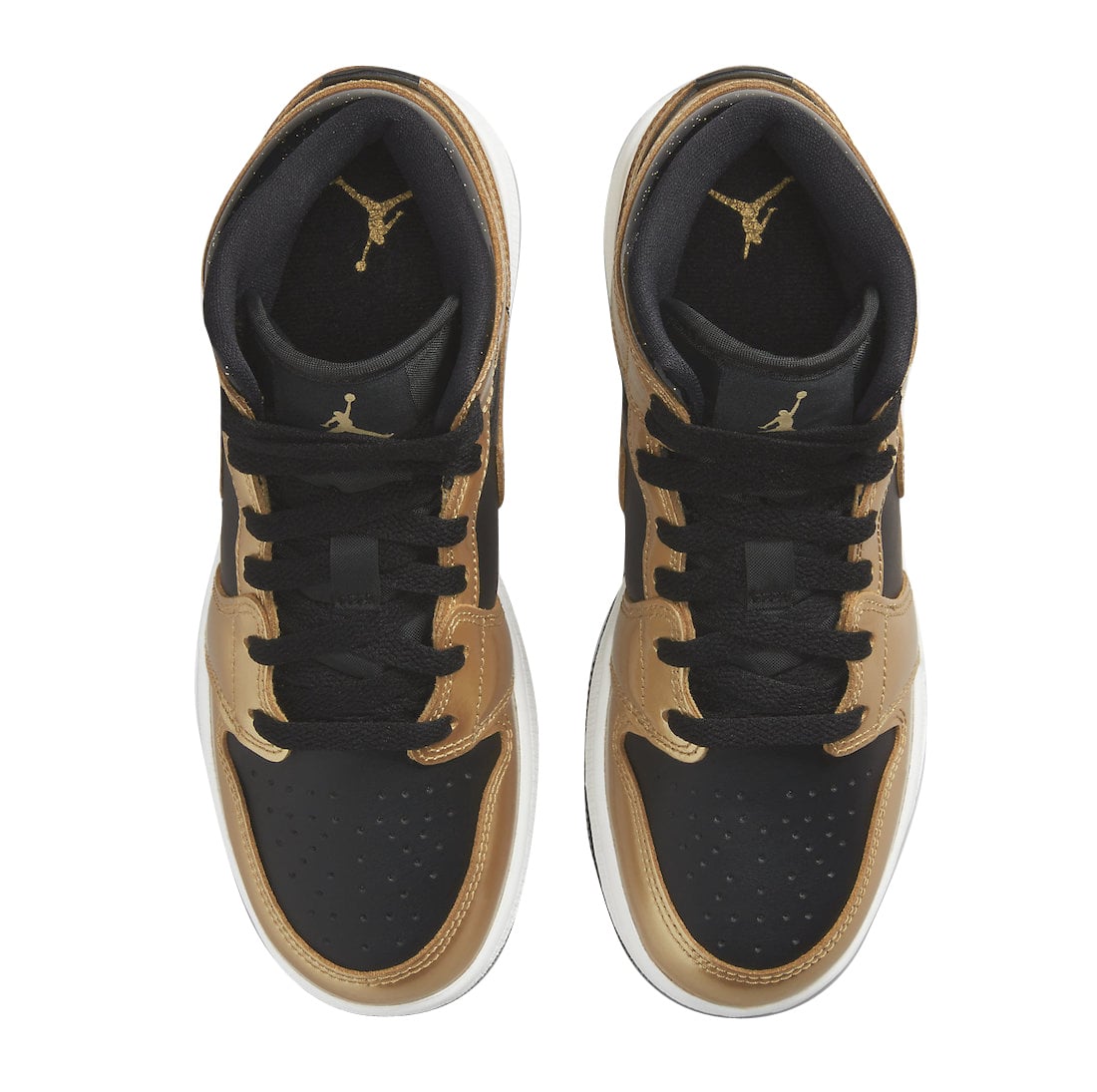 Air Jordan 1 Mid GS Black Metallic Gold - Image 4