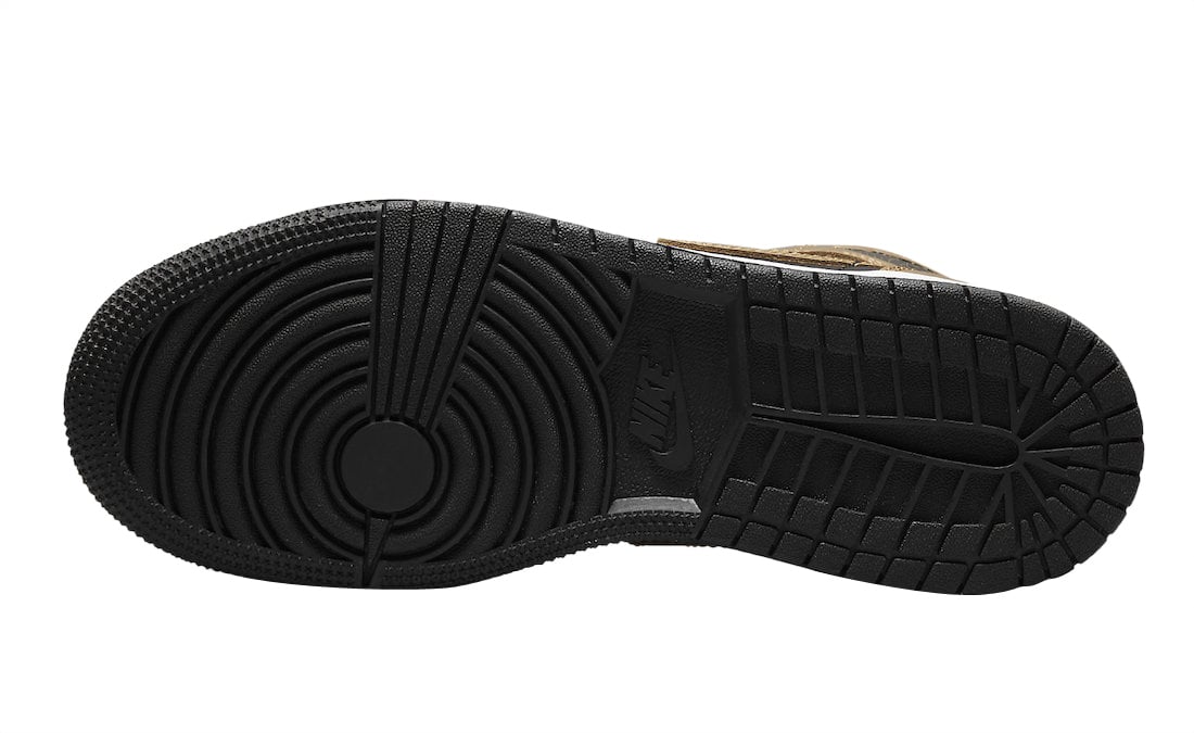 Air Jordan 1 Mid GS Black Metallic Gold - Image 6