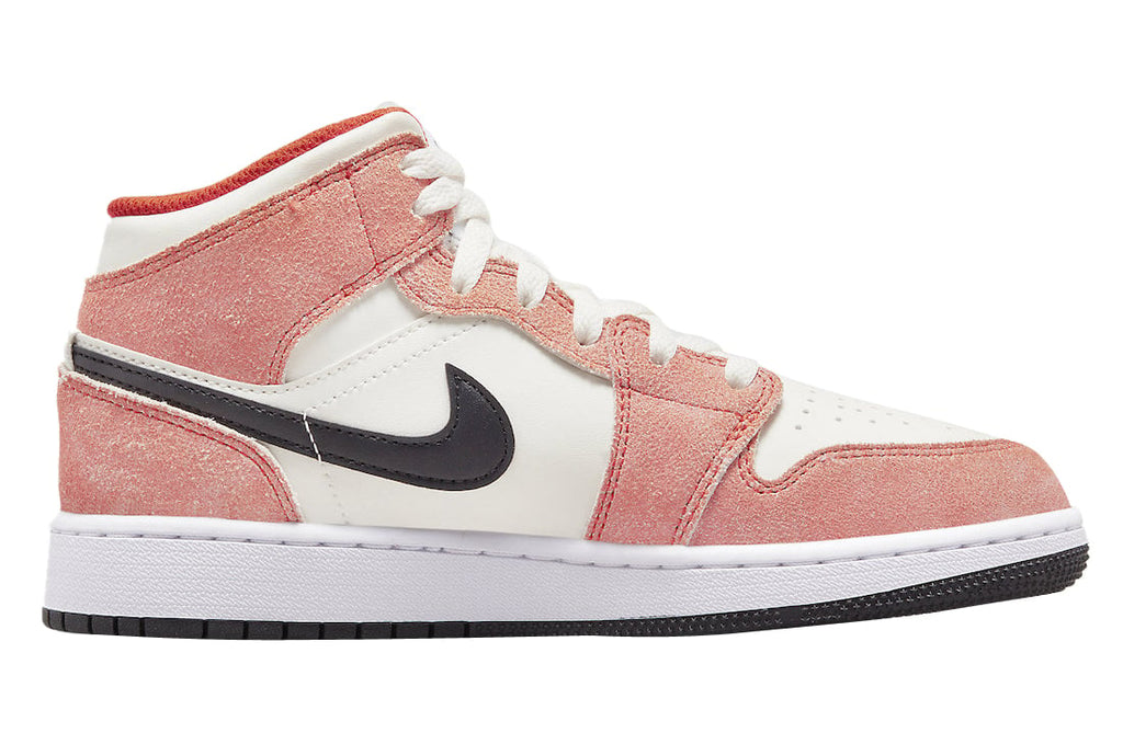 Air Jordan 1 Mid GS Orange Suede - Image 3
