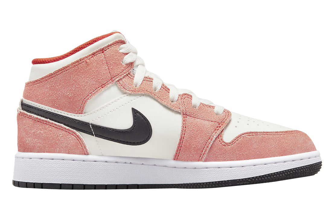 Air Jordan 1 Mid GS Orange Suede - Image 3