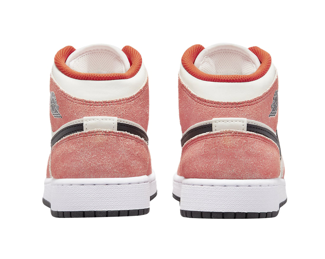 Air Jordan 1 Mid GS Orange Suede - Image 5