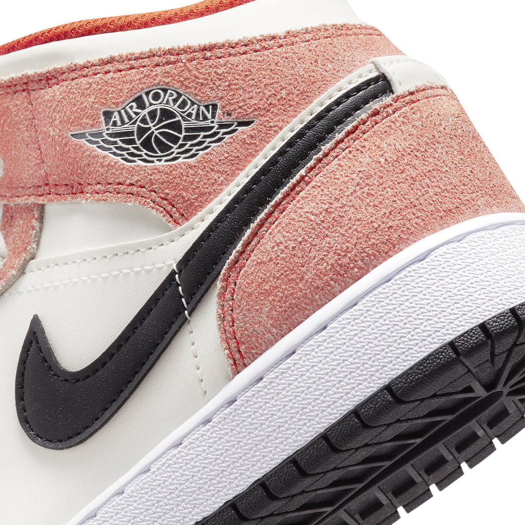 Air Jordan 1 Mid GS Orange Suede - Image 7