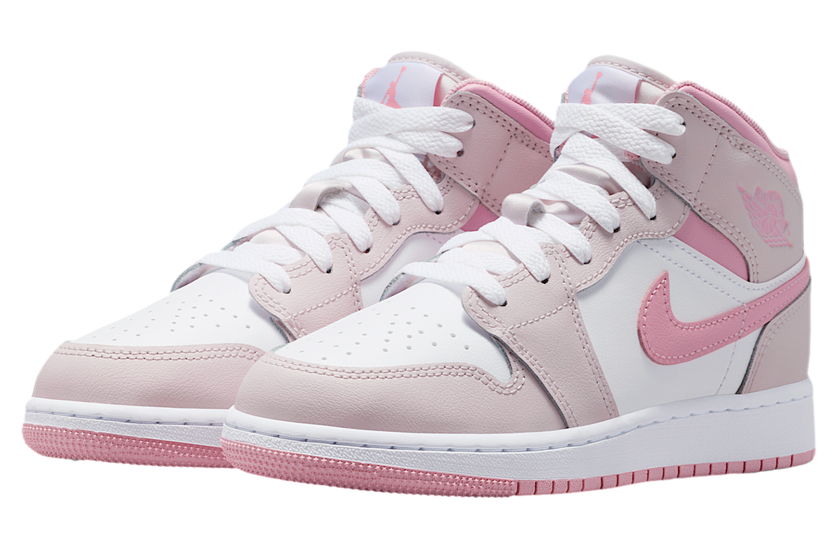 Air Jordan 1 Mid GS Pearl Pink / White - Image 5