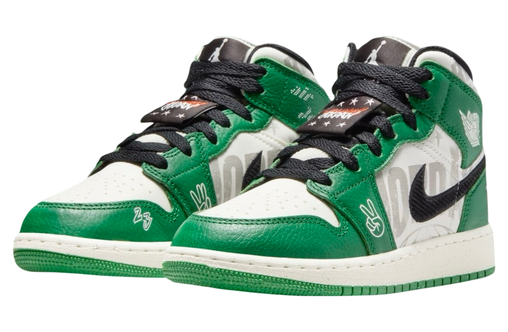 Air Jordan 1 Mid GS Pine Green / White - Image 2