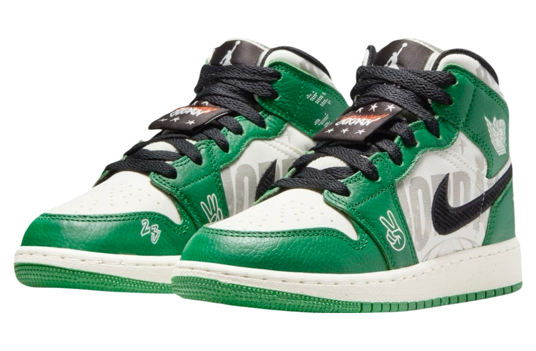 Air Jordan 1 Mid GS Pine Green / White - Image 2