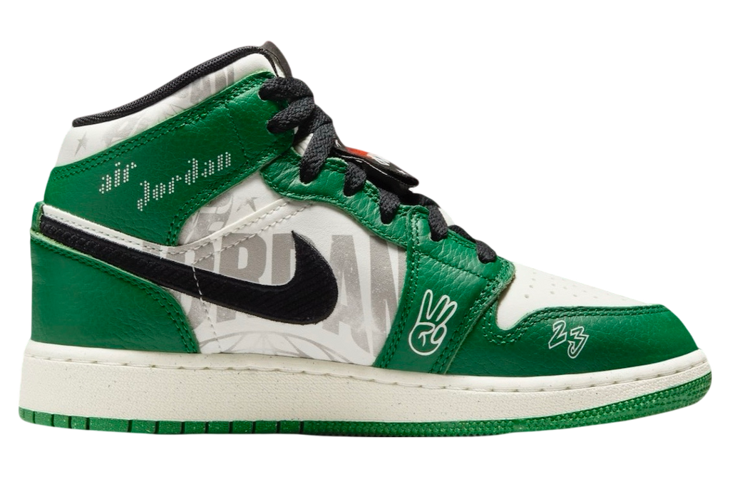 Air Jordan 1 Mid GS Pine Green / White - Image 3