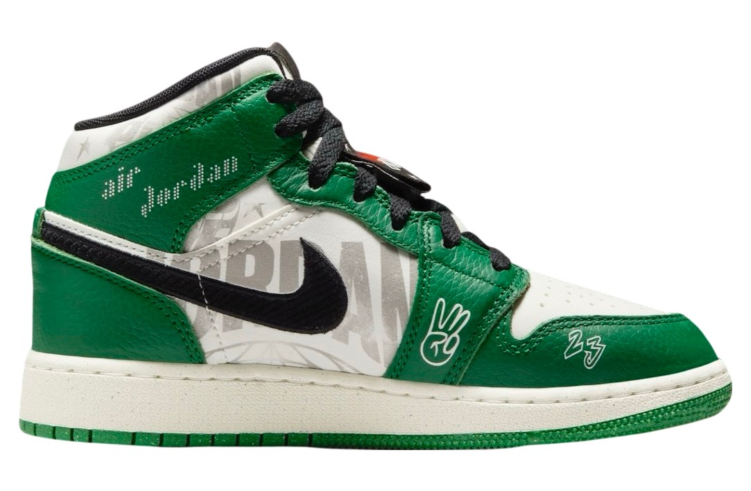 Air Jordan 1 Mid GS Pine Green / White - Image 3