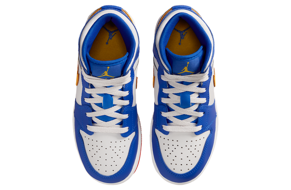 Air Jordan 1 Mid GS Racer Blue / Gold - Image 4
