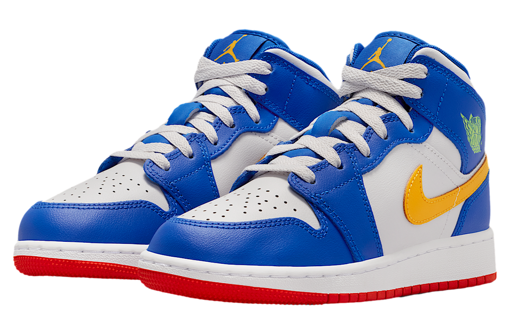 Air Jordan 1 Mid GS Racer Blue / Gold - Image 5