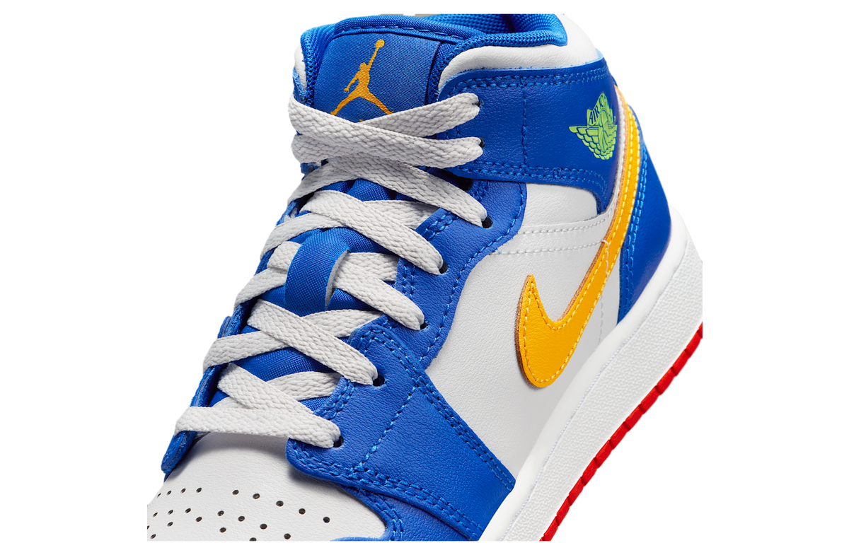 Air Jordan 1 Mid GS Racer Blue / Gold - Image 7