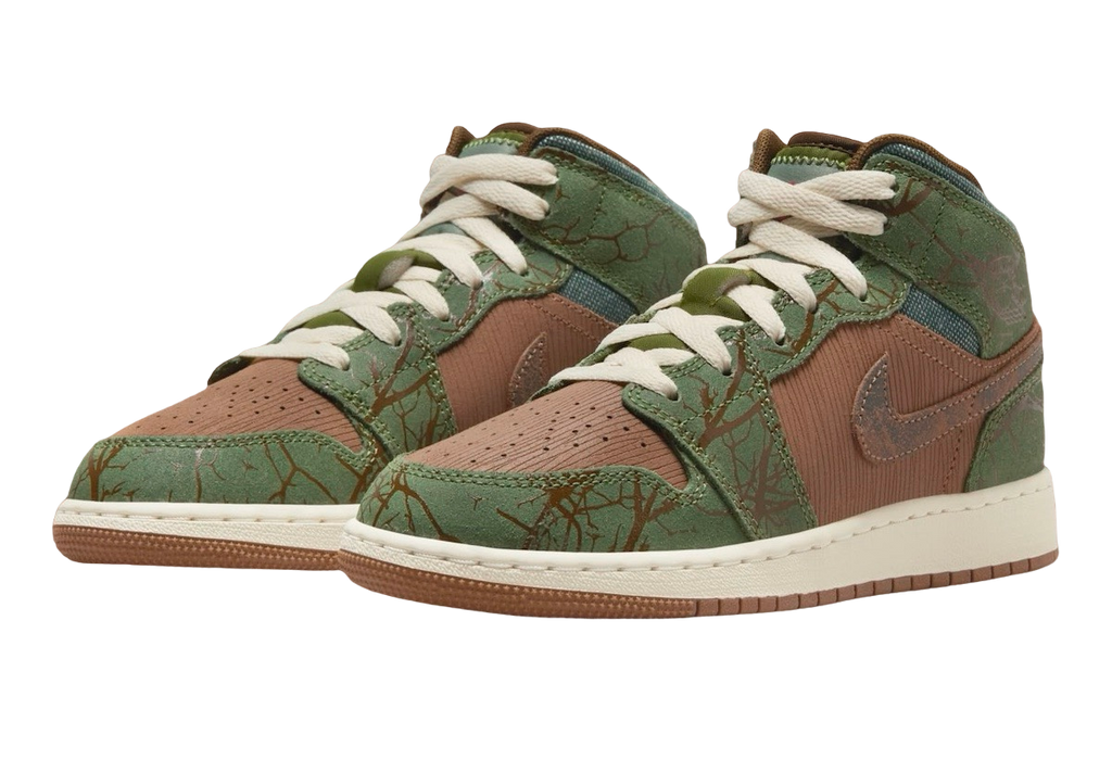 Air Jordan 1 Mid GS Treeline - Image 2