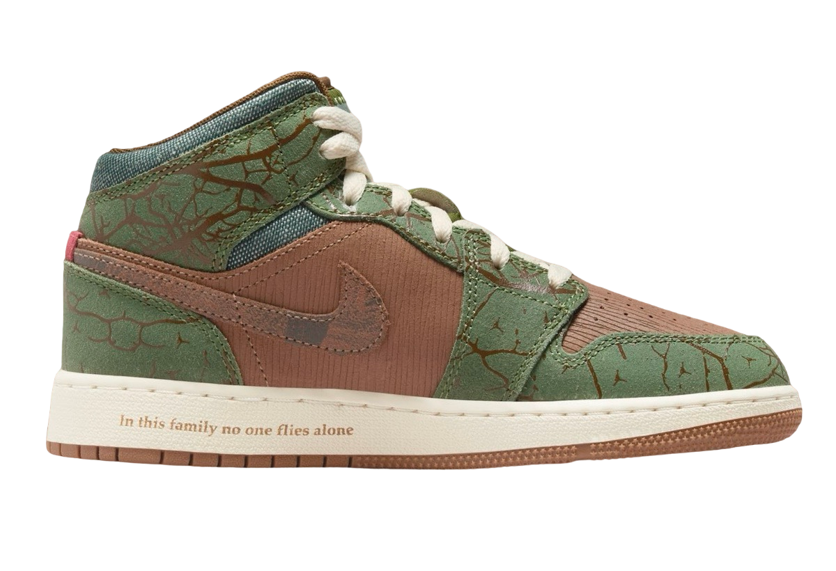 Air Jordan 1 Mid GS Treeline - Image 3