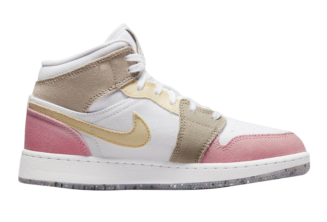 Air Jordan 1 Mid GS White Pink Tan - Image 3