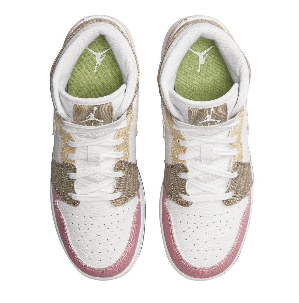 Air Jordan 1 Mid GS White Pink Tan - Image 4