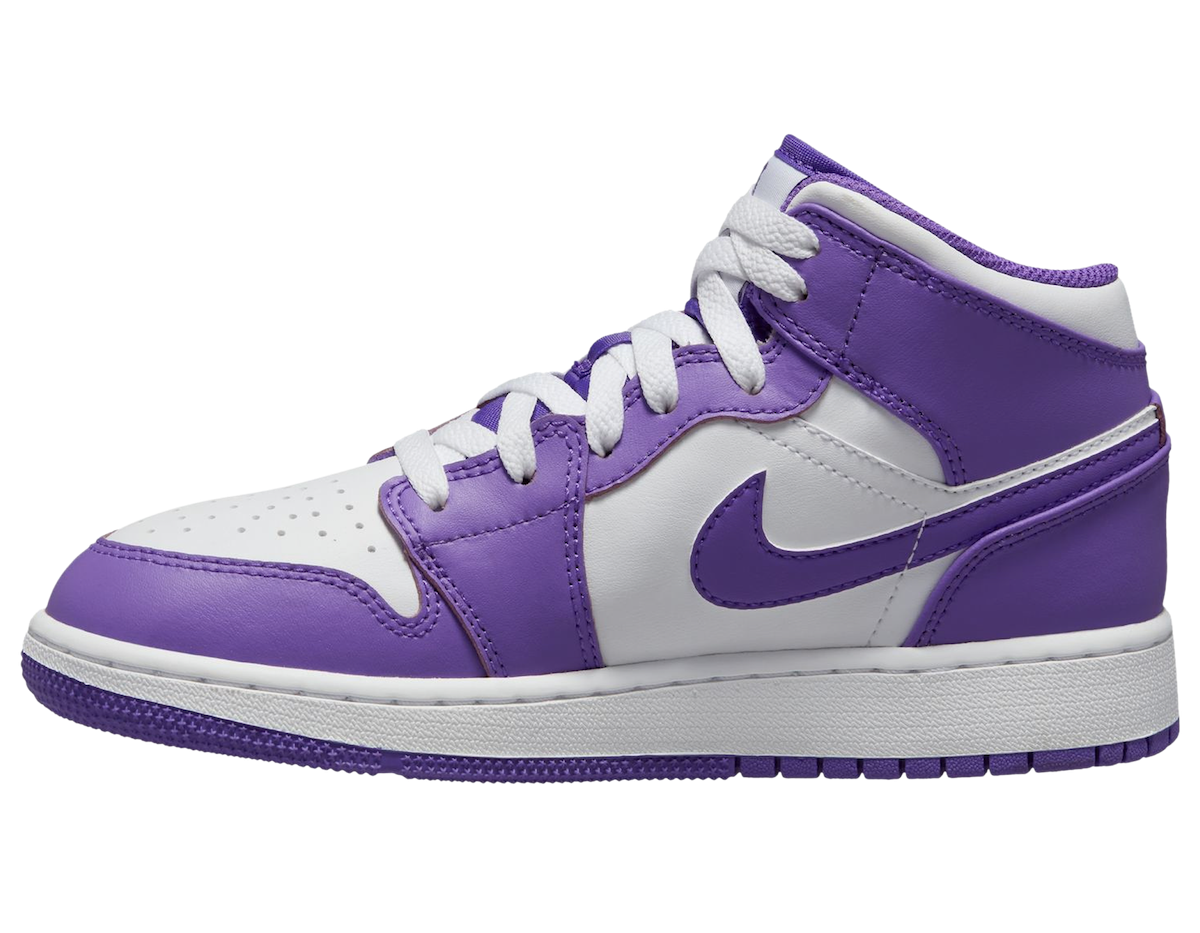Air Jordan 1 Mid GS White Purple - Image 2