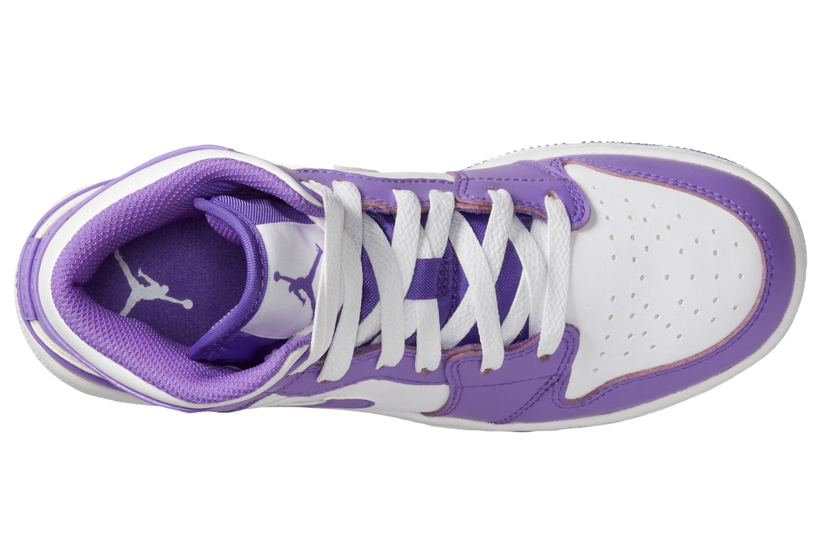 Air Jordan 1 Mid GS White Purple - Image 3