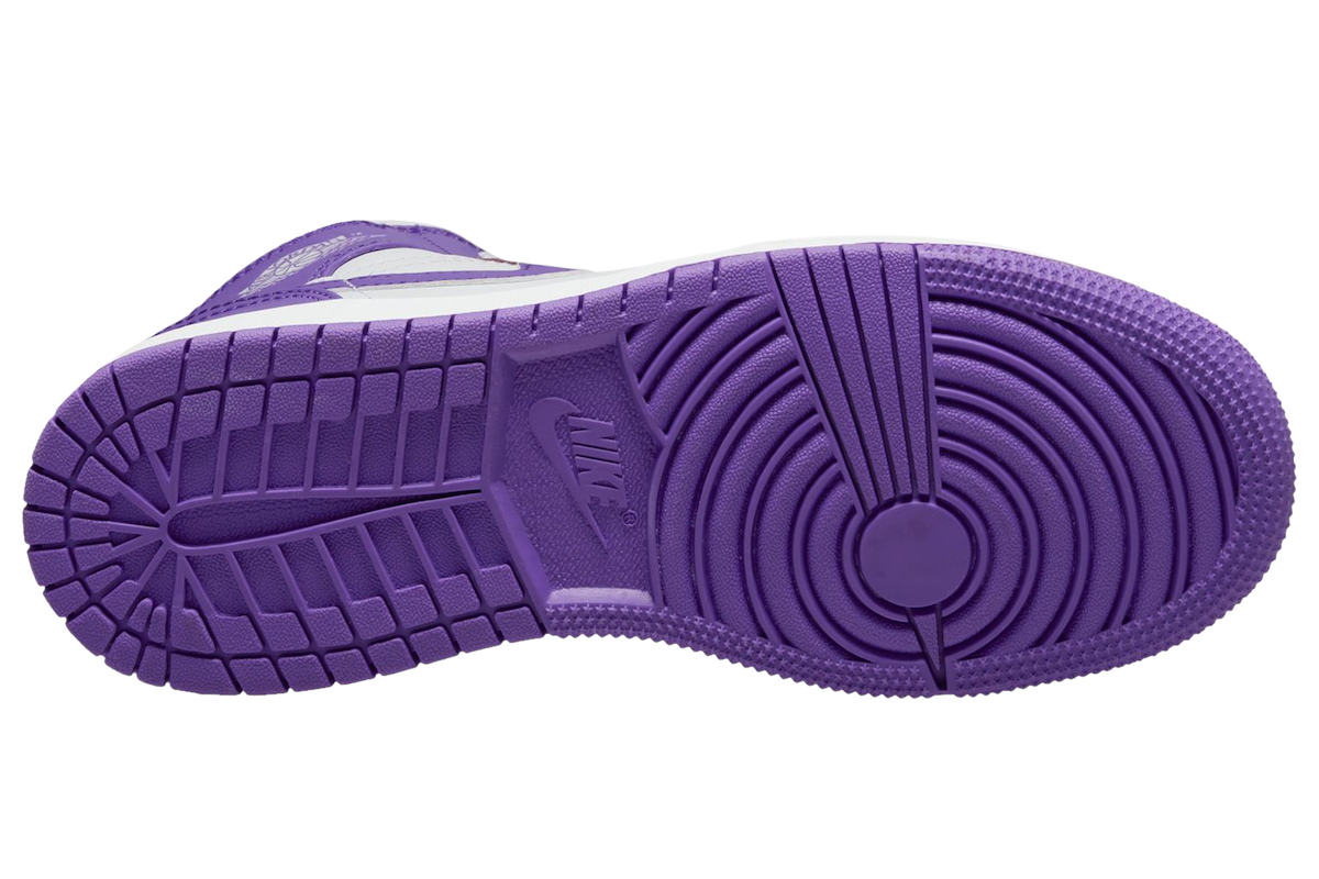 Air Jordan 1 Mid GS White Purple - Image 4