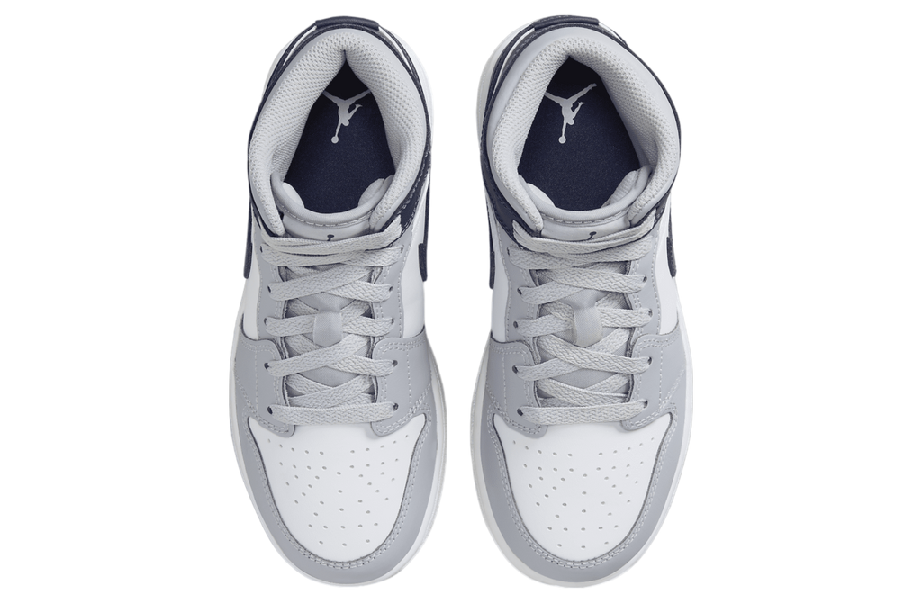 Air Jordan 1 Mid GS White / Wolf Grey / Midnight Navy - Image 4