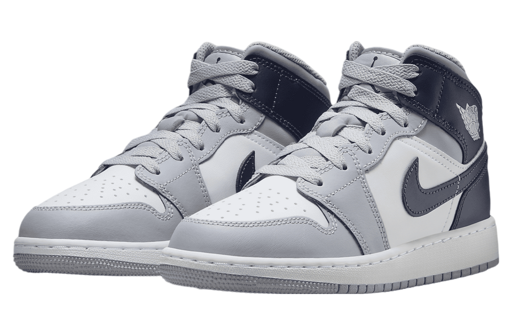 Air Jordan 1 Mid GS White / Wolf Grey / Midnight Navy - Image 5